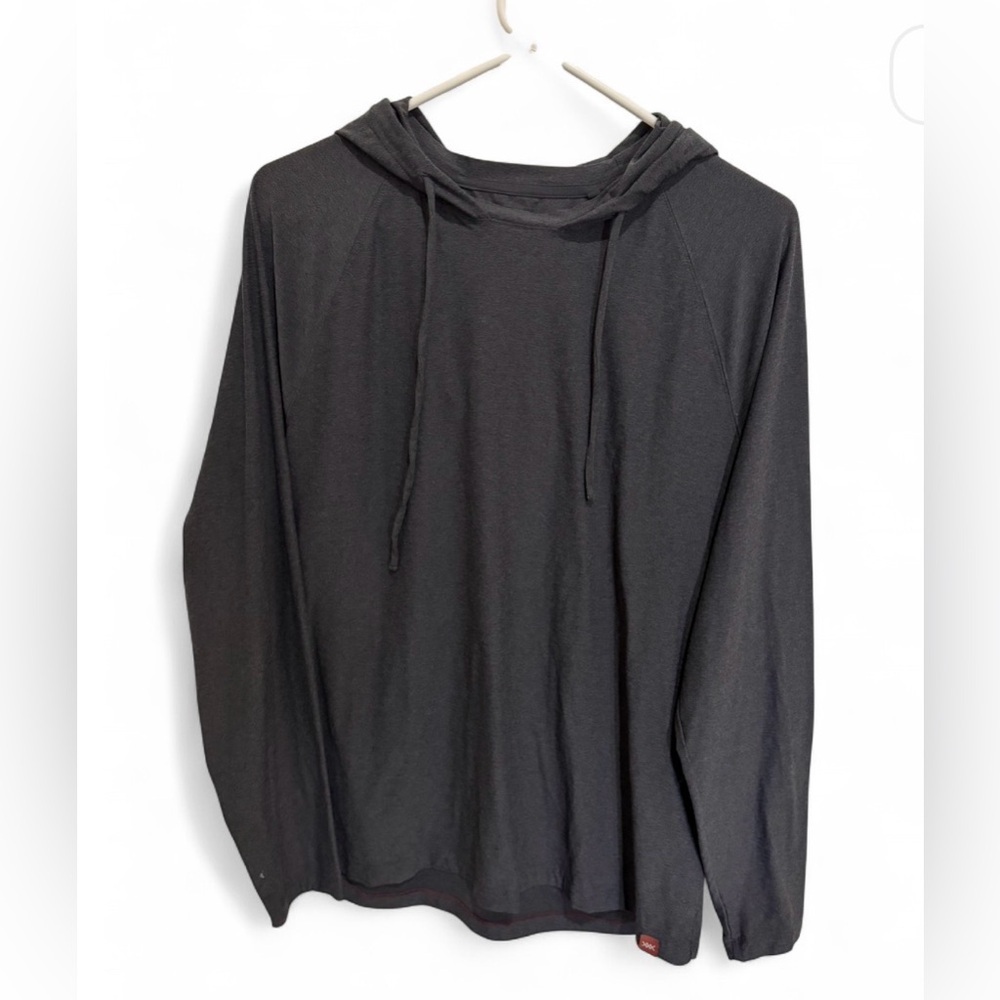 RHONE Charcoal Hooded Long-Sleeve Pullover Large